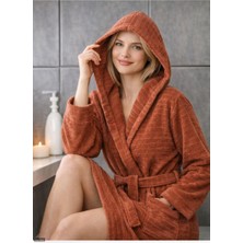 %100 Pamuklu Kapşonlu Kadın ve Erkek Cepli Kapüşonlu Bornoz Alanteks Premium Bornoz