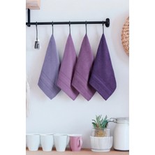 DNZGÜLCAN Ada 4'lü Havlu Seti El Havlu Yüz Havlu %100 Pamuk 30X50 cm