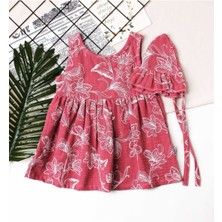 Chicsy Baby Çiçekli Kız Bebek Elbisesi Pamuklu Şapkalı