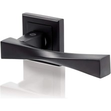 Misda Store Verona Serisi 35-ZR-8X8-A001-KT-56-11, Rozetli Oda Tipi Kolu, Siyah Mat Kaplama, Parçalar Dahildir