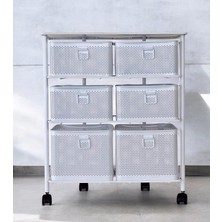 Misda Store Home 3 Katlı Bölmeli Paslanmaz Metal Sebzelik (Beyaz)