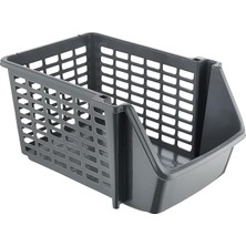 Misda Store Adet Çok Amaçlı Katlı Geçmeli Organizer, Pratik Dolap Içi Lavabo Altı Evye-Tezgah Üstü Buzdolabı Mutfak Banyo Çamaşır Makinesi Ev Düzenleyici Plastik Sepet (5 Adet - Antrasit)