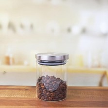 Misda Store 300 ml Vakumlu Metal Kapaklı Borosilikat Cam Kavanoz (8.5CM*10CM) 1 Adet