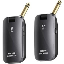 Misda Store B-2 Plus 2.4 Ghz Kablosuz Gitar Sistemi, Kablosuz Adaptör (Cep Formatı, Pil Ömrü Maks. 7 Saat, Geniş Menzil, 32 Bit/48 Khz Hi-Res Ses Kalitesi, Jak Fişi), Siyah
