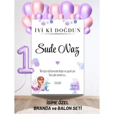 Bkmc Party Isimli Deniz Kızı Konseptli Balonlu Doğum Günü Duvar Brandası 40 Balon ve Yaş Balonlu Arkaplan Seti