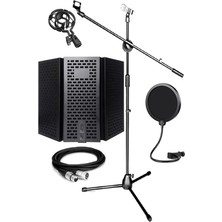 Misda Store PF-30X Mikrofon Standı Yalıtım Paneli Xlr Kablo Pop Filter