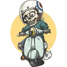 Misda Store Kafa Kurukafa Sticker Vespa 10 x 7 cm