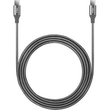Misda Store Alumicable Usb-C - Usb-C 200CM 60W Pd/qc Hızlı Şarj/data Kablosu Uzay Grisi