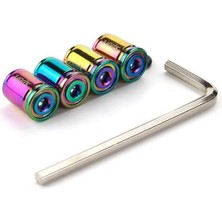 Misda Store Gümüş Otomobil Araba Motosiklet 4'lü Sibop Kapak Seti (Renkli)