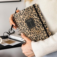 Misda Store A5 Spiralli Süresiz Planlayıcı Ajanda Leopar - 15X21