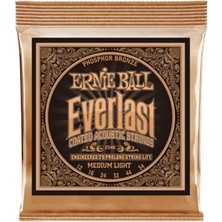 Misda Store Ball Everlast Orta Hafif Kaplamalı Fosfor Bronz Akustik Gitar Telleri, Ölçü 12-54