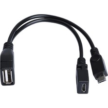 Misda Store Micro USB Erkek - USB 2.0 Dişi, Micro USB Dişi Otg Y Kablo (DK-CB-MICROTG2Y)