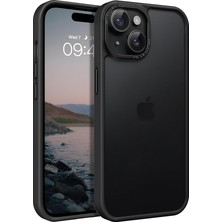 Misda Store iPhone 13 ve 14 Için Mat Hybrid Materyal Metal Kamera Korumalı ve Metal Tuş Takımlı Ultra Güçlü Koruma Sağlayan ve Şık Görünümlü Premium Kılıf (Siyah, 13-14)