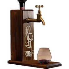 Misda Store Şarap Baskılı Musluklu Doğal Ahşap Içki Standı, Içki Çeşmesi, Doğum Günü Hediyesi, Ev Hediyesi, Içecek Dispenseri