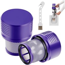 Misda Store 2 Adet Dyson V10 Filtre, Dyson Filtresi, Dyson Aksesuarı, Cyclone Serisi Için Yedek Filtre, Absolute, V10 Animal, Motor Başlığı, Total Clean, Temizleme Fırçası ile