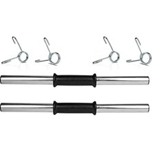 Misda Store 2 Adet 45 cm Krom Dambıl Barı+ 4 Adet Çelik Sıkıştırma Yayı