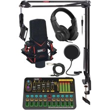 Misda Store Gmx-1 Platinium Head Set Condenser Mikrofon Ses Kartı Kulaklık Canlı Yayın Paketi