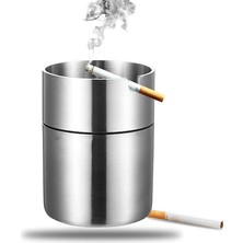 Misda Store 1 Adet Paslanmaz Çelik Küllük Kül Tablası Kalınlaştırılmış Paslanmaz Çelik Küllük Ofis, Ev, Bar, Otel, Araba Için Uygun (7×9,4 Cm)