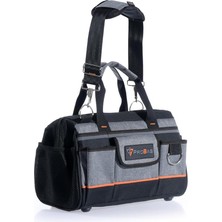 Misda Store Geniş Ağızlı Ağır Hizmet Bez Alet Takım Çantası, Gri/siyah.