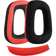 Misda Store Uyumlu G930 G430 F450 G432 G431 G332 G231 G230 ile Uyumlu Kulaklık Pedi Seti Kulaklık Süngeri ve Kafa Bandı Kulaklık Süngeri Yastığı (Siyah - Kırmızı Kumaş Sünger + Kırmızı Kafa Bandı)
