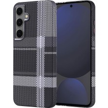 Misda Store Samsung Galaxy S24 Fe ile Uyumlu Kılıf Magsafe Şarj Özellikli Karbon Fiber Görünümlü Nekst Kapak [ Tam Uyumlu, Karbon Fiber Görünümlü] ] - Gri-Siyah