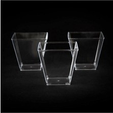 Misda Store Kristal Mika Ekstra Sert Plastik Prizma Kübik Kase 200 cc 25