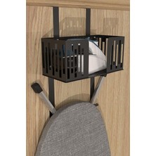 Misda Store Siyah Kapı Arkası Ütü ve Ütü Masası Tutucu, Organizer, Ütü ve Ütü Masası Askısı MT110S