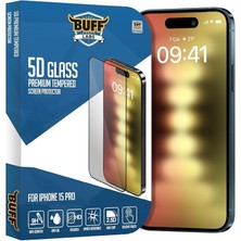 Misda Store iPhone 15 Pro ile Uyumlu 5d Glass Ekran Koruyucu, BF5P5D, Şeffaf