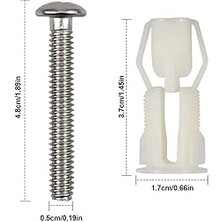 Misda Store 2 Adet Genleşme Vidası, Wc Oturağı, Sabitleme Vidaları, Dübel Seti, Tuvalet Oturağı, Tuvalet Kapağı, Yedek Parça, Wc Sabitleme Seti, Tuvalet Kapağı Sabitleme