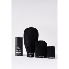 Misda Store Siyah 3'lü Kese Seti, Peeling Eldiveni, Yüz KESESI%100 Floş Ipek Normal,orta,hassas Ciltler