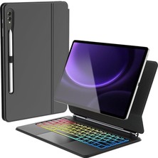 Misda Store Galaxy Tab S10+ 12.4" ile Uyumlu Magic Keyboard Touchpad Rgb Işıklı Klavyeli Kılıf