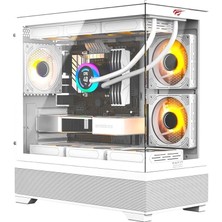 Misda Store CF925 Tamperli Cam Gaming Oyuncu Kasasıhavit CF925 Tamperli Cam Gaming Oyuncu Kasası Beyaz - 3 Rgb Fanlı, Kumandalı, Itx/m-Atx/atx/e-Atx Uyumlu