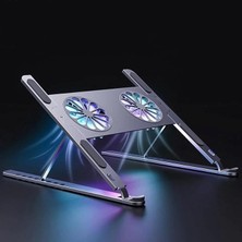 Misda Store Katlanabilir Alüminyum Turbo Fanlı Macbook Laptop Soğutucu Stand 10-17 Inç