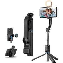 Misda Store C01S Çok Amaçlı Işıklı Selfie Çubuğu Masa Üstü Tripod Kumandalı Selfie Dolgu Işığı Dahil 107 cm