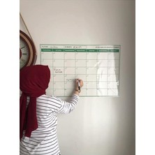 Misda Store Kağıt Aylık Planlayıcı Takvim Akıllı Tahta Yazı Tahtası + Kalem Duvara Cama Tahtaya Uygulanır