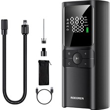 Misda Store 150PSI 4000MAH Şarjlı Taşınabilir Hava Pompası Araç Lastik, Bisiklet, Top Şişirme (Powerbank+Led Lamba+Lcd Ekran)