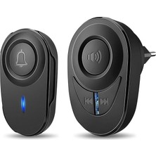 Misda Store Kablosuz Zil, Dış Mekan Için Su Geçirmez, Kablosuz Kapı Zili, Kablosuz Set, Dış Mekan Için Kablosuz Kapı Zili, Kablosuz, Uzaktan Kumandalı Kapı Zili, 52 Melodi, 5 Ses Seviyesi, Siyah