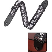 Misda Store SR-11GT Gitar Omuz Askısı, Siyah Renk Desenli Uzunluk 90-143 cm