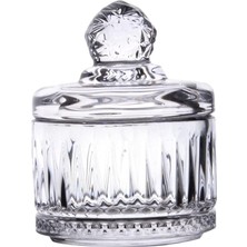 Misda Store Lüx Kristal Mini Cam Şekerlik & Cam Lokumluk, Kesme Cam Lüx Şekerlik 7.5cm*9.2cm - 06642