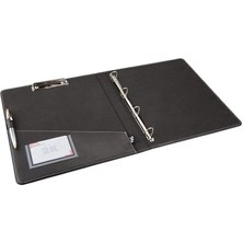 Misda Store 509S Suni Deri, Sekreterlik ve 4 Halka Mekanizmalı Klasör, Siyah, A4