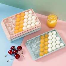 Misda Store Hazne Mavi ve Pembe Renklerde Premium Plastik Buz Kalıbı Yeniden Kullanılabilir Küresel Buz Tray Kokteyller ve Soğuk Içecekler Için Ideal (Normal, Adet, 1)