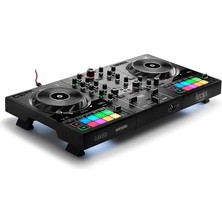 Misda Store Djcontrol Inpulse 500 - Serato Dj ve Djuced Uyumlu Profesyonel 2 Kanallı Dj Kontrol Cihazı - Metal Panelli, Işıklı Beatmatch Rehberli ve Katlanabilir Ayaklı USB Mikser