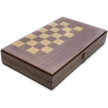 Misda Store Boy Ahşap Tavla Takımı 44 x 44 cm Büyük Boy Mobilya Kaplama Dayanıklı Oyun Takımı