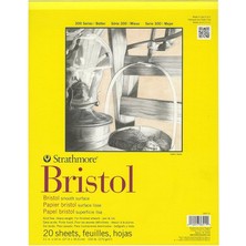 Misda Store 300 Serisi Bristol Pürüzsüz Kağıt Ped 27,9 x 35,6 Cm, 20 Yaprak, Kağıt, Şeffaf, 11X14