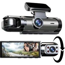 Misda Store Kameralı Araç Kayıt Cihazı, 1080P Full Hd, 170° Ön ve 120° Kabin Görüş, G-Sensörlü, 3,16 Inç Ekran