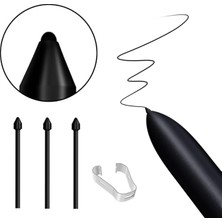 Misda Store Adet. S Pen Nibs Samsung Galaxy S Pen Için Tips Tab S10 / S9 /s8/ S7 / S6 / S24 / S23 / S22 / S21 / Note 20 / Note 10 Tüm Versiyonlar Için (3 Adet. Siyah)