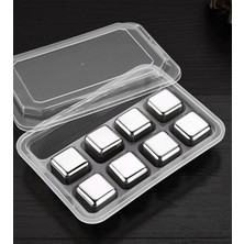 Misda Store 6'lı Küp Paslanmaz Çelik Buz Kalıbı Sulandırmayan Erimeyen Buz Küp (6'lı Küp) Maşa Dahil Değildir