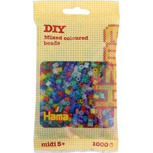 Misda Store Boncuk 207-54 Ütü Boncuğu Torbası, Yakl. 1.000 Renkli Midi El Işi Boncuğu, 5 mm Çapında, Parıltılı Karışım, Büyükler ve Küçükler Için Yaratıcı El Işi Eğlencesi