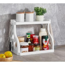 Misda Store Store Pratik Düzen Iki Katlı Mutfak/dolap Içi Organizer
