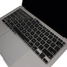 Misda Store MacBook Klavye Koruyucu M1 Kılıf Silikon Film Us Ingilizce Amerikan-Return-Enter-Için Türkçe Q Baskı Air M1 13INÇ A2337,A2179 Touch Id Uyumlu, Ultra Ince Yıkanabilir Siyah